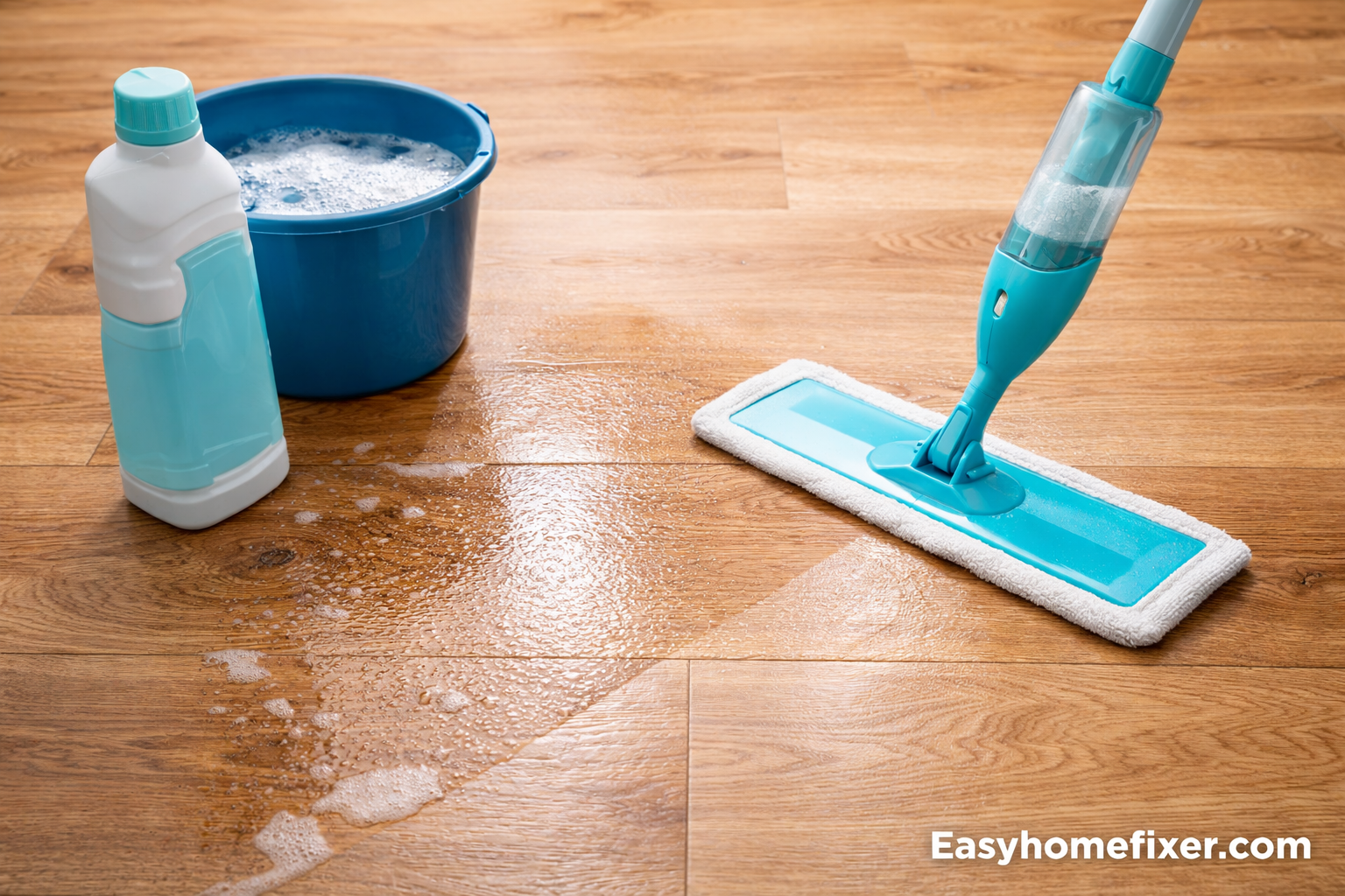 Cleaning Process (Mop + Liquid easyhomefixer.com bottom cornor