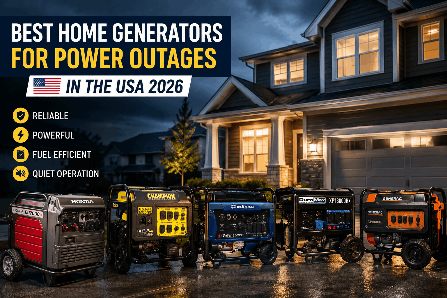 5 Best Home Generators for Power Outages in the USA (2026 Guide)
